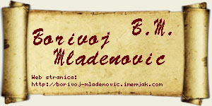 Borivoj Mladenović vizit kartica